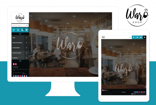 Design de site Waro pour ouvrir une boutique en ligne avec Shop Application