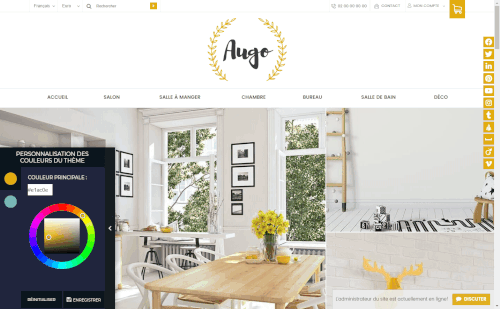 Changez facilement les couleurs du theme Augo pour creer une boutique en ligne