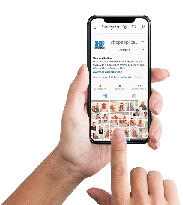 Shop Application est present sur le reseau social instagram. Suivre nos dernieres realisation de sites internet et le quotidien de l equipe #shopapplication