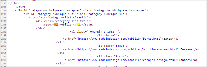 Referencement naturel : balises de titres h1, h2, h3 sont visibles dans le code source de votre page web