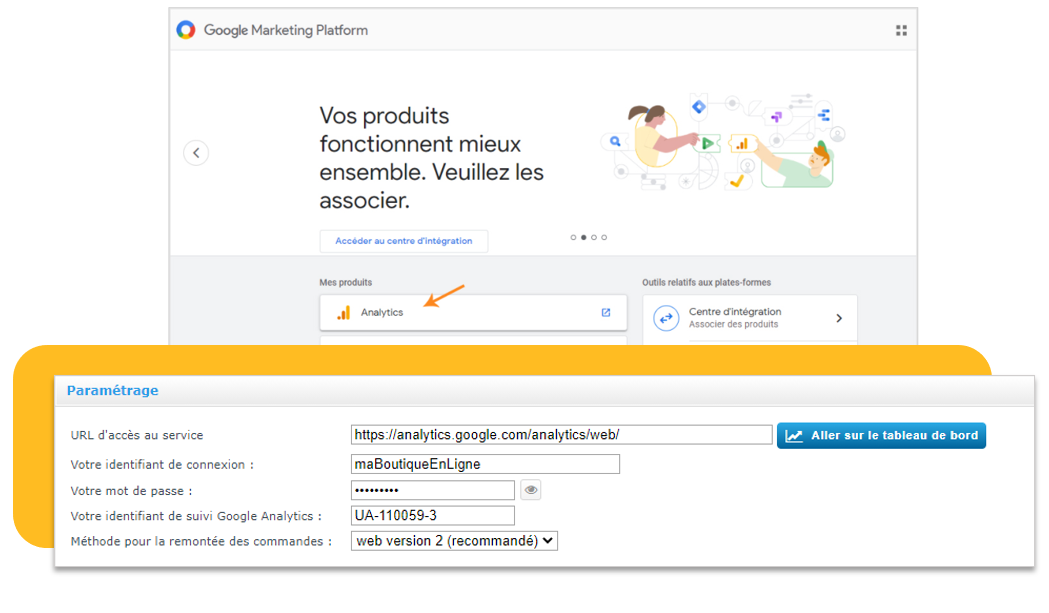 Google Analytics : une page dédiée au paramétrage dans votre interface Shop Application
