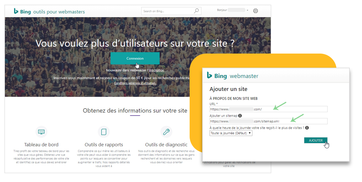 Bing outils pour Webmaters : Inscrire son site internet pour rendre visible dans Bing