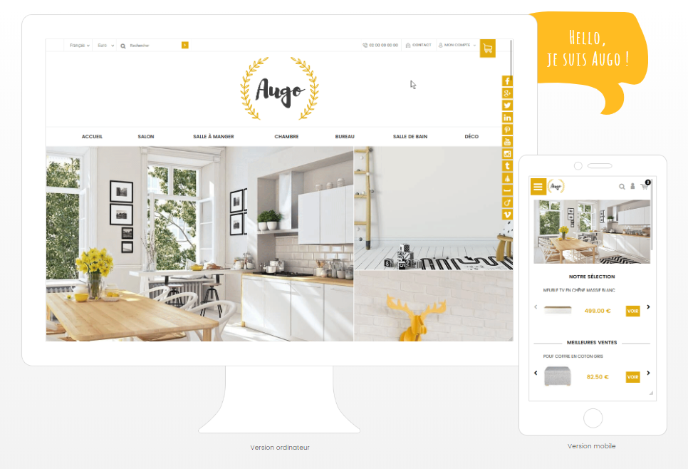 Presentation du theme Augo, ideal pour la creation de boutique en ligne ou site internet vitrine