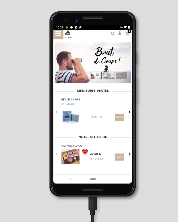 Version mobile ideale pour site e-commerce avec Shop Application