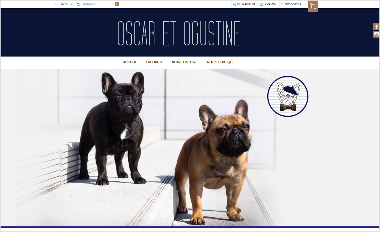 Belle image de diaporama pour la creation de boutique en ligne Oscar et Ogustine