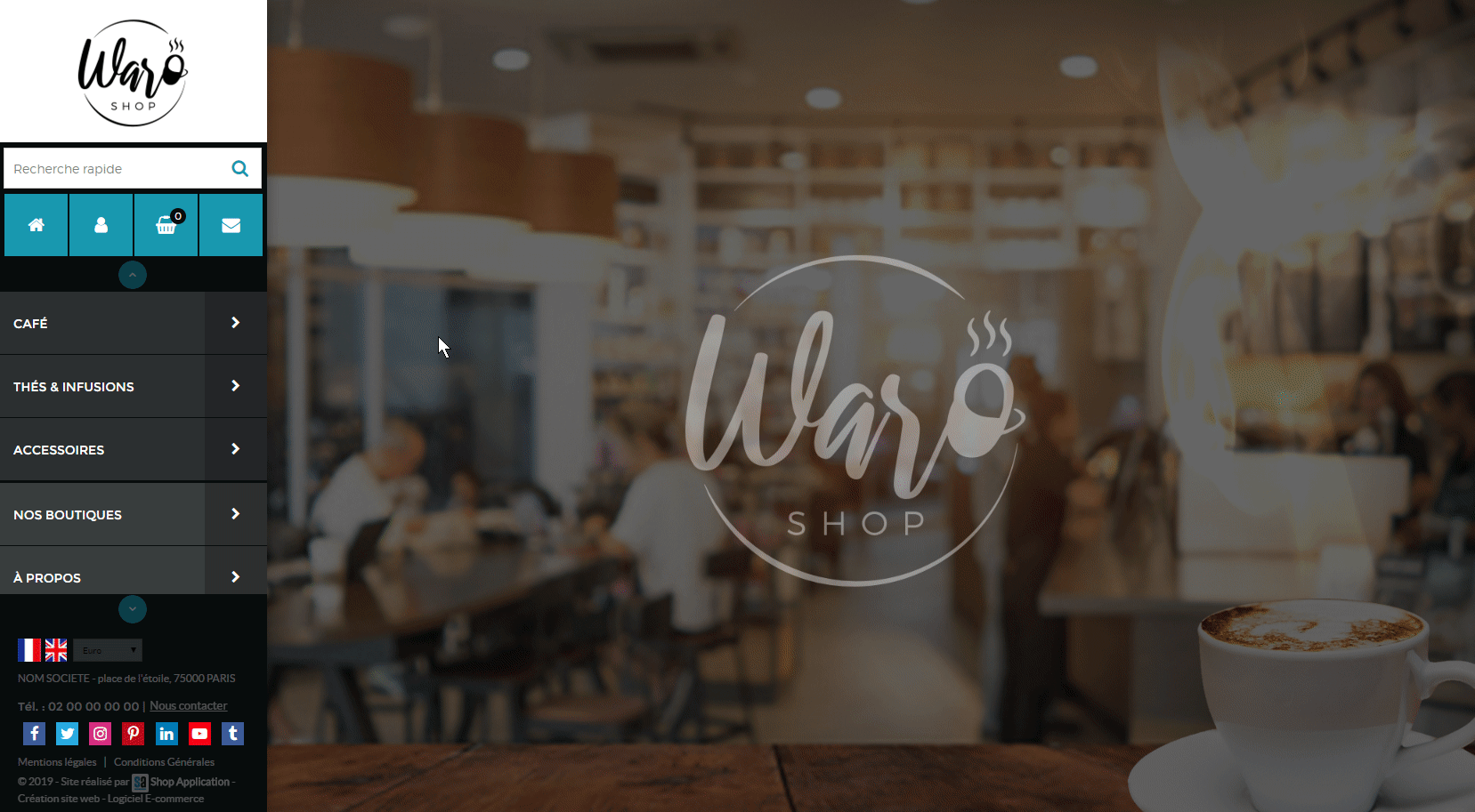 Theme Waro pour ouvrir une boutique en ligne avec Shop Application