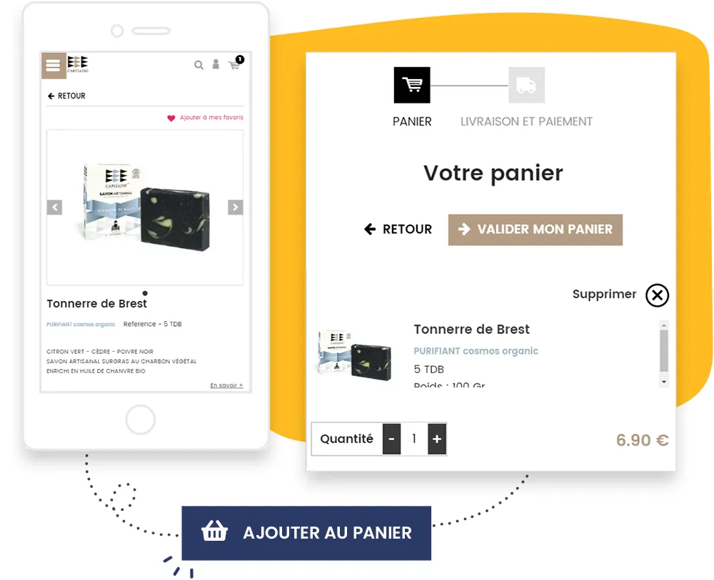 Création boutique en ligne et site e-commerce : Design version mobile optimisée pour expérience utilisateur UX