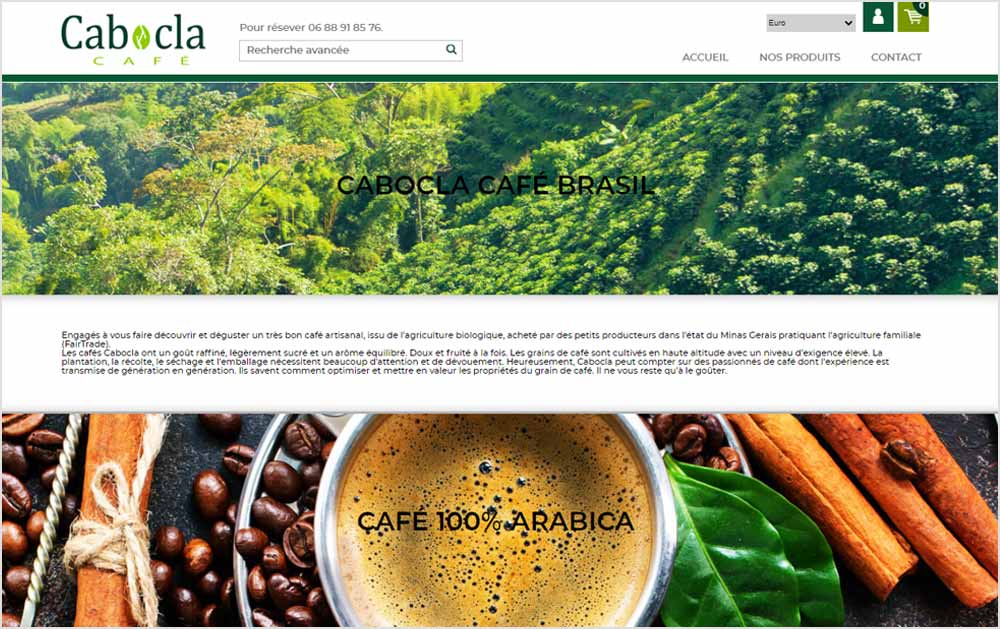 Cabocla Café - Pages parallaxes - Ces zones permettent de mettre des photos en pleine page sur votre site e-commerce avec le thème Alll